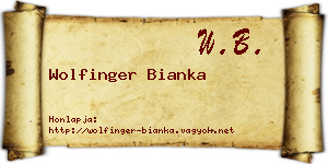 Wolfinger Bianka névjegykártya