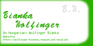 bianka wolfinger business card